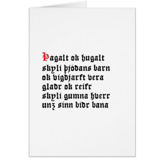 Þagalt ok Hugalt (Hávamál, Stanza 15) Cards