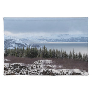 Þingvellir National Park in Winter – Iceland Cloth Placemat