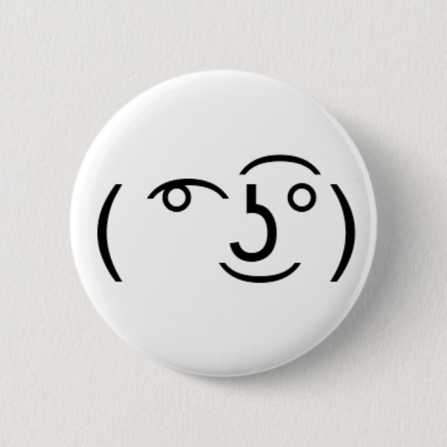 ( ͡° ͜ʖ͡°) that one creepy emoticon pinback button (Front)