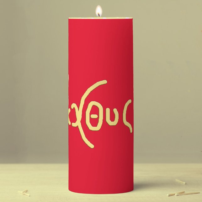 ΙΧΘΥΣ (ICHTHYS)  PILLAR CANDLE (Creator Uploaded)