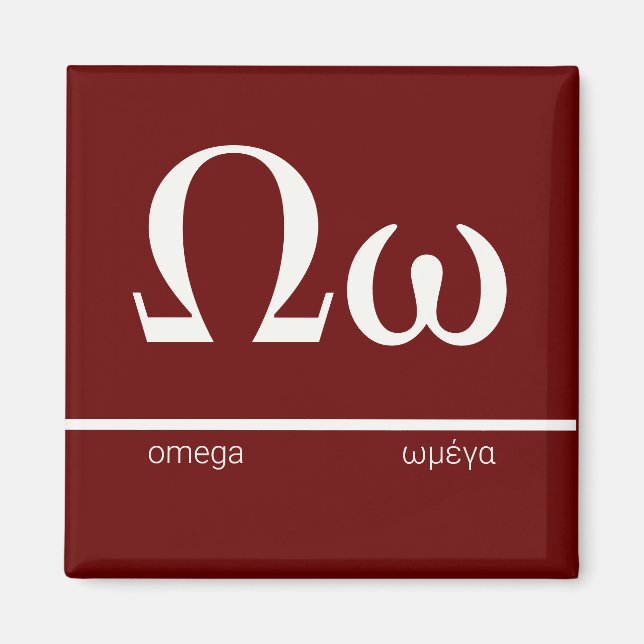 Ω - Γρεεκ Λεττερ ωμέγα - Greek Letter Omega Magnet (Front)