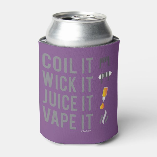 Ω VAPE  | Coil Wick Juice Vape  by VapeGoat™ Can Cooler (Can Front)