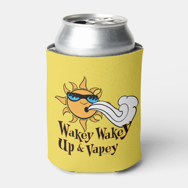 Ω VAPE  | Wake and Vape  by VapeGoat™ Can Cooler (Can Front)