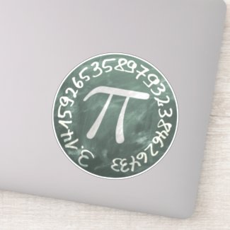 π - number 3,14 school board style, funny math sticker