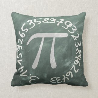 π - number 3,14 school board style, funny math throw pillow