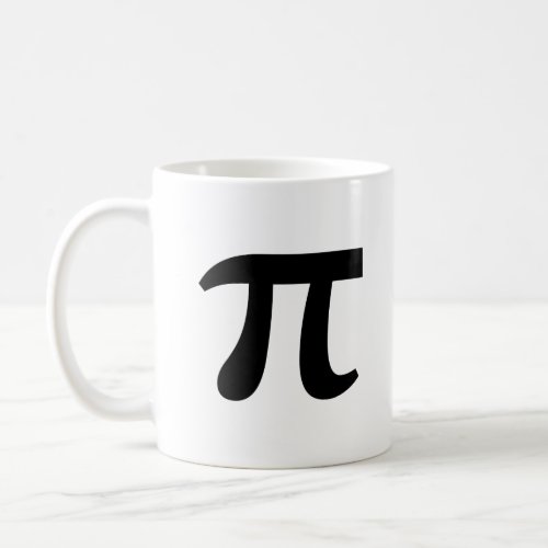 π Pi Black Writing Coffee Mug