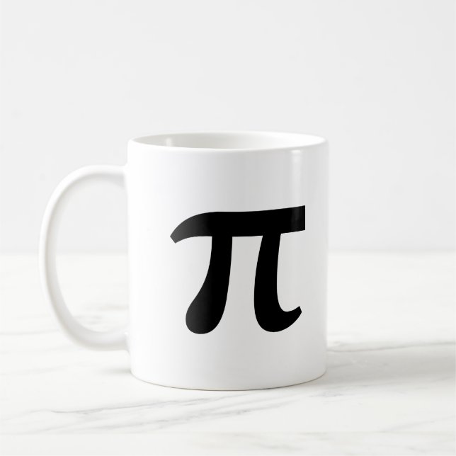 π Pi Black Writing Coffee Mug (Left)