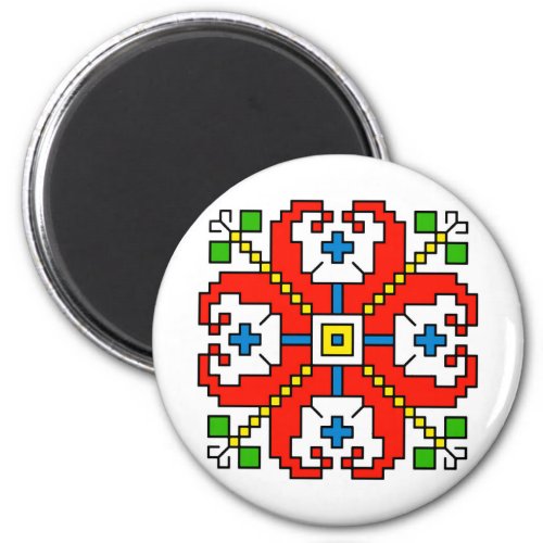 М0031 Magnet Bulgarian folk motif shevitsa red