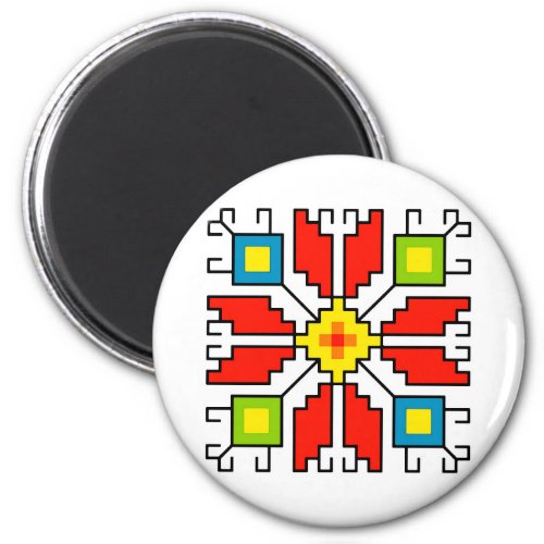 М0051 Magnet Bulgarian folk motif shevitsa red