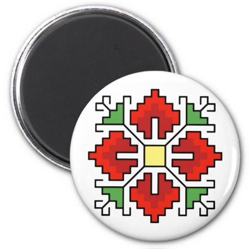 М0061 Magnet Bulgarian folk motif shevitsa red