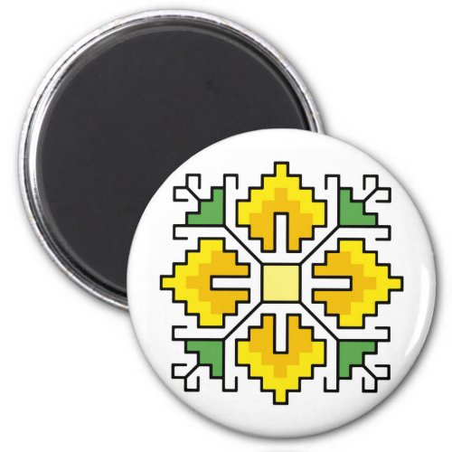 М0063 Magnet Bulgarian folk motif shevitsa yellow