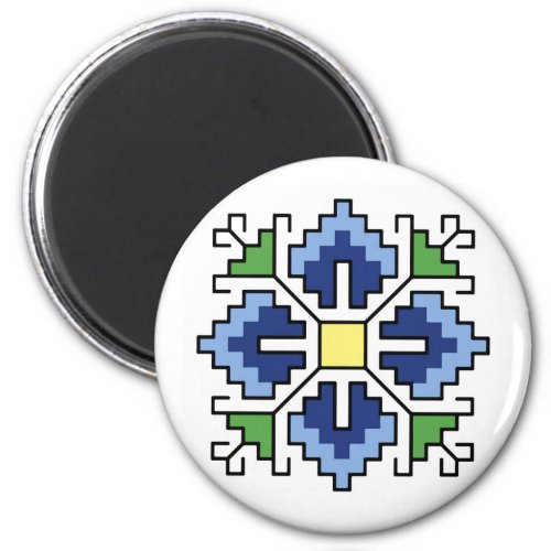 М0065 Magnet Bulgarian folk motif shevitsa blue
