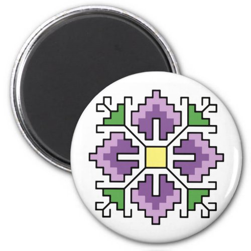 М0066 Magnet Bulgarian folk motif shevitsa purple