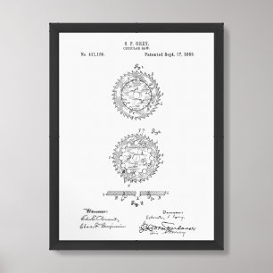 Оriginal patent for circular saw framed wall art