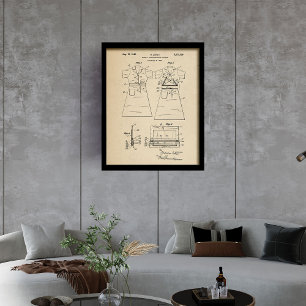 Оriginal patent nurse's interchangeable uniform framed art