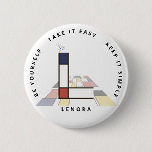 Сaptivating Neoplasticism Art Monogram. Letter L Button