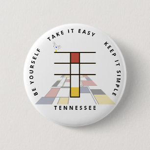 Сaptivating Neoplasticism Art Monogram. Letter T Button