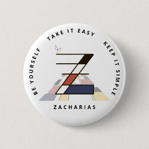 Сaptivating Neoplasticism Art Monogram. Letter Z Button