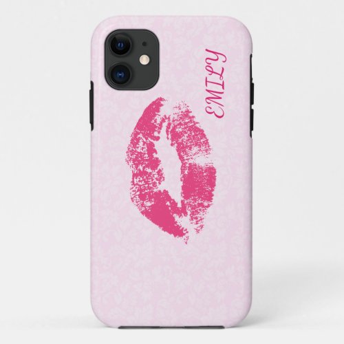 Сase For iPhone With A Picture Of Pink Lips iPhone 11 Case