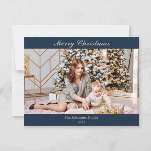 Сhristmas photocard blue  white  holiday card