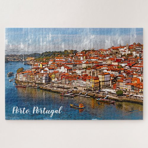 Ðityscape of Porto Douro river Portugal T_Shirt Jigsaw Puzzle