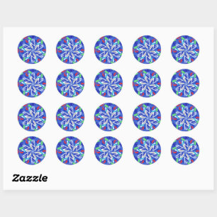 Сollage snowflakes classic round sticker
