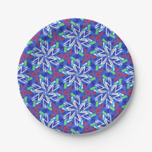 Сollage snowflakes paper plates