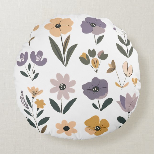 Сollection of vector flowers Throw Pillow (Front)
