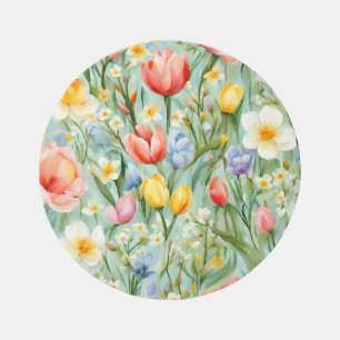 Сolorful Spring Floral Field. Painting Outdoor Rug