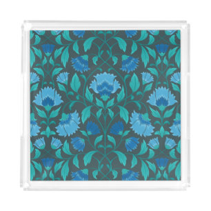 Сornflower pattern acrylic tray