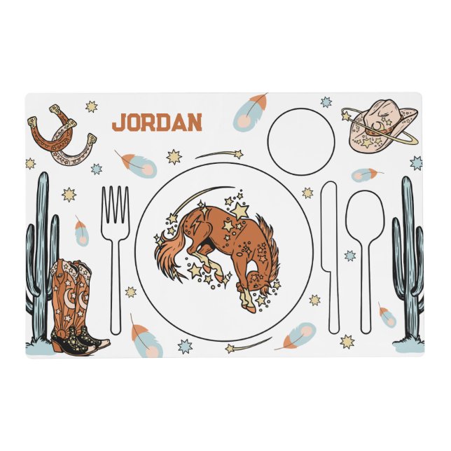 Сowboy Montessori Placemat Printable (Front)