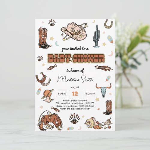 Сowboy Western Rodeo Baby Shower Invitation