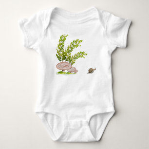 Сozy forest mushroom and cute snail baby bodysuit