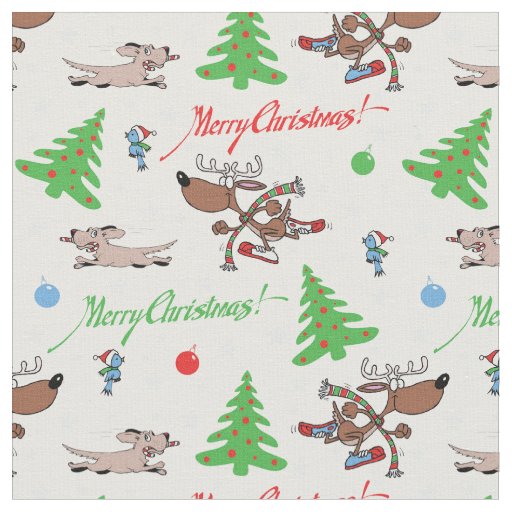 Сrazy christmas deer fabric