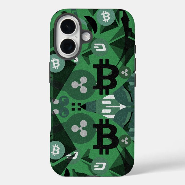 Сryptocurrencies Green Digital Money Pattern Case-Mate iPhone Case (Back)