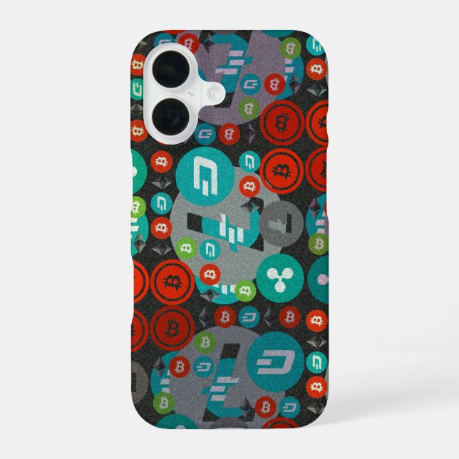 Сryptocurrency pattern iphone case (Back)