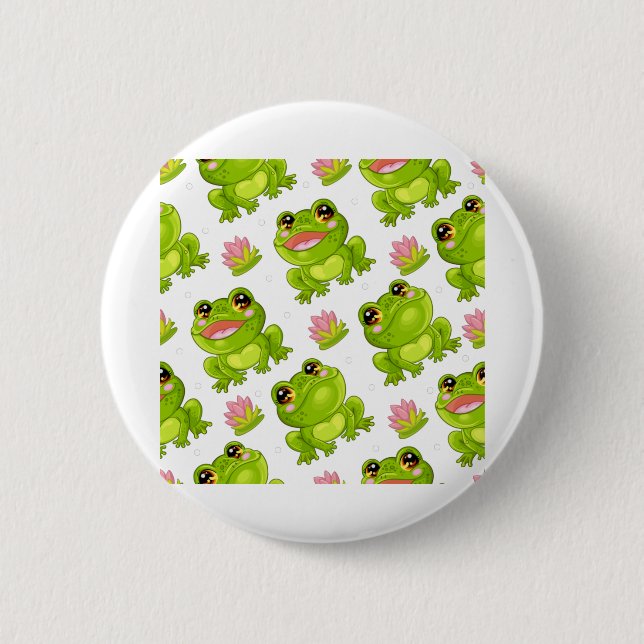 Сute cartoon frogs button (Front)