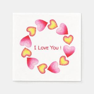 Сute Romantic I Love You Valentine's Day Napkins