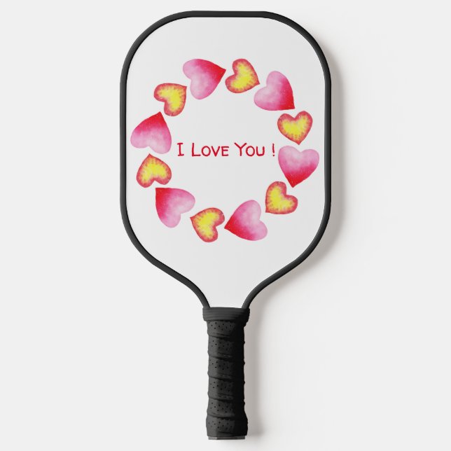 Сute  Romantic I Love You Valentine's Day  Pickleball Paddle (Front)