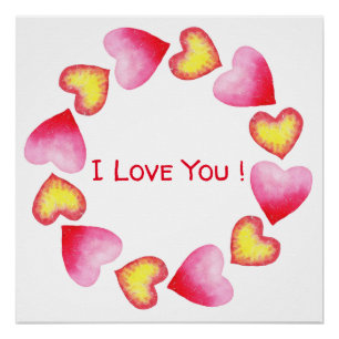 Сute Romantic I Love You Valentine's Day Poster