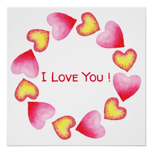 Сute  Romantic I Love You Valentines Day  Poster