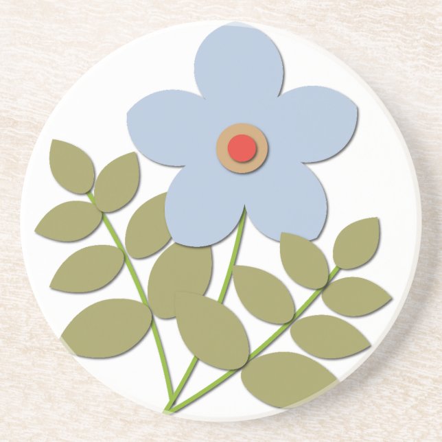 Сute simple blue flower coaster (Front)