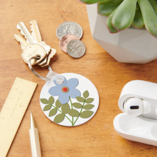 Сute simple blue flower keychain