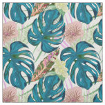 Темно-бирюзовый монстр, нежный персик и желтая fabric