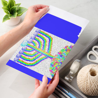 חנוכה Hanukkah rainbow menorah card Envelope Mailers