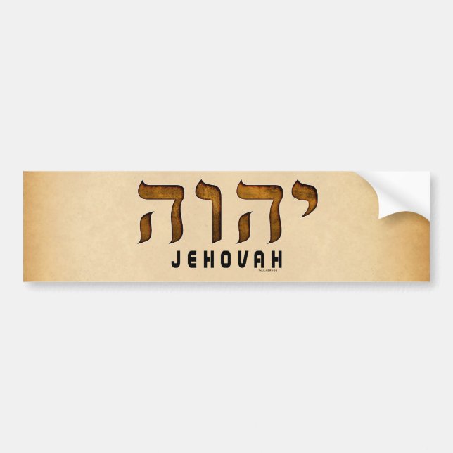 יהוה Jehovah Bumper Sticker (Front)