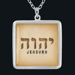 יהוה Jehovah Silver Plated Necklace<br><div class="desc">YHWH, (Yahweh, Jehovah) “The Name of God” in Latin YHWH or JHVH and articulated as Yahweh or Jehovah. Biblical name of the God of Israel. ►Design image & text: “YHWH God of Israel” ►Design appeal: Hebrew, Judaism, Messianic Christians, Protestants, Believers of Bible scripture ►Design meaning: 4-letter name of Yahweh, Lord...</div>