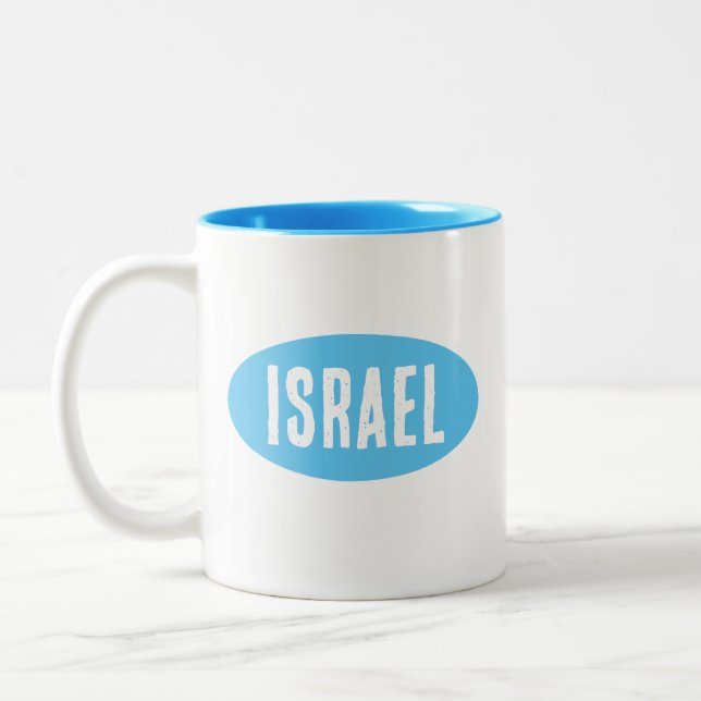 עיצוב ספל קרמי Israel Light Blue Mug (Left)