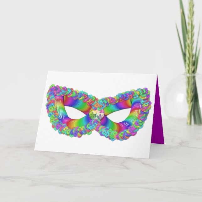 פּוּרִים Purim Vashti's mask floral crown card (Front)