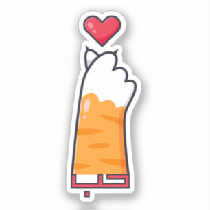 حب Houb Love In Arabic Cute Cat Hand Sticker